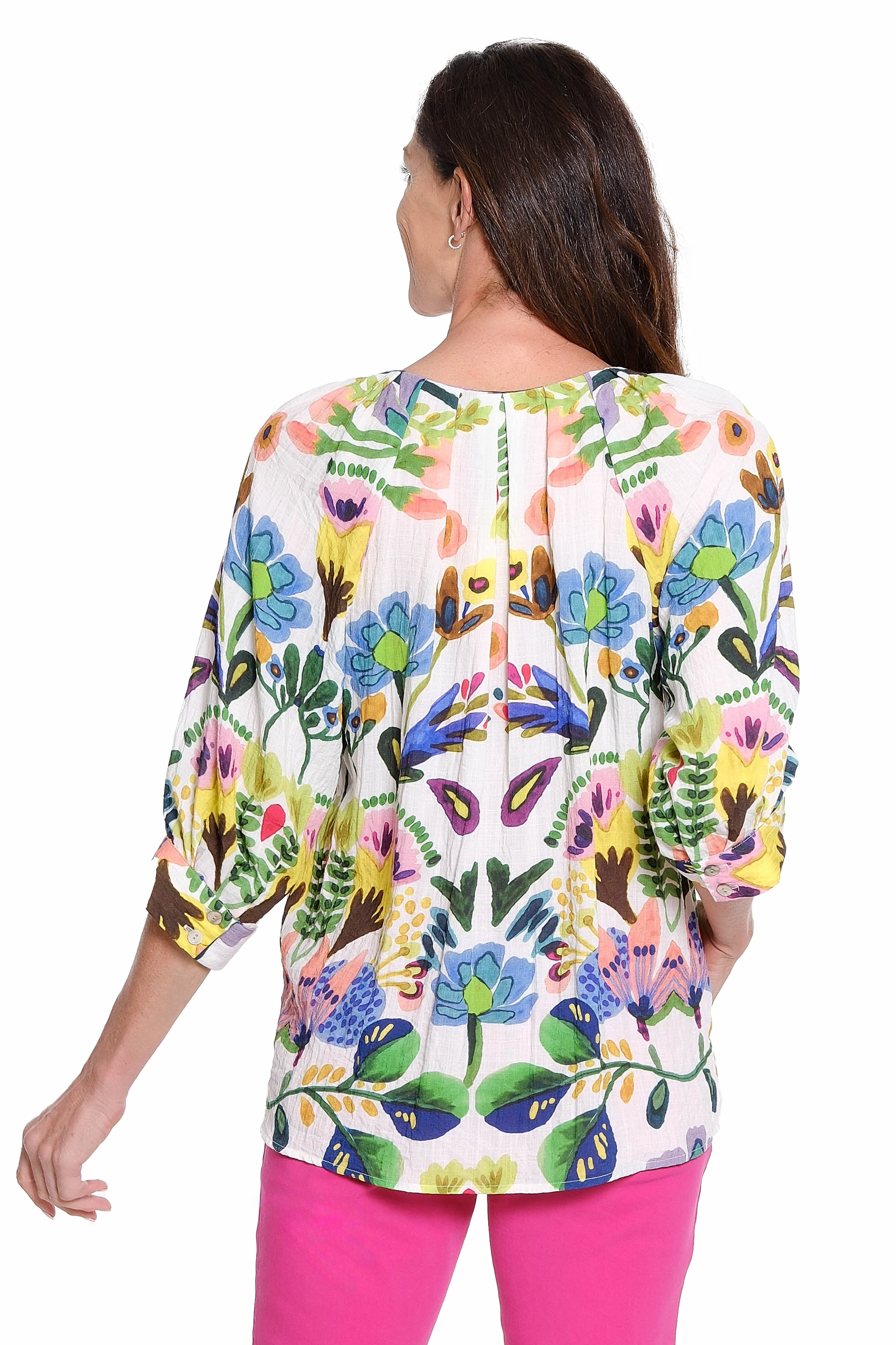 ZonalVentilation Cozy Cardigan Pleated Neck Popover ?C Multi