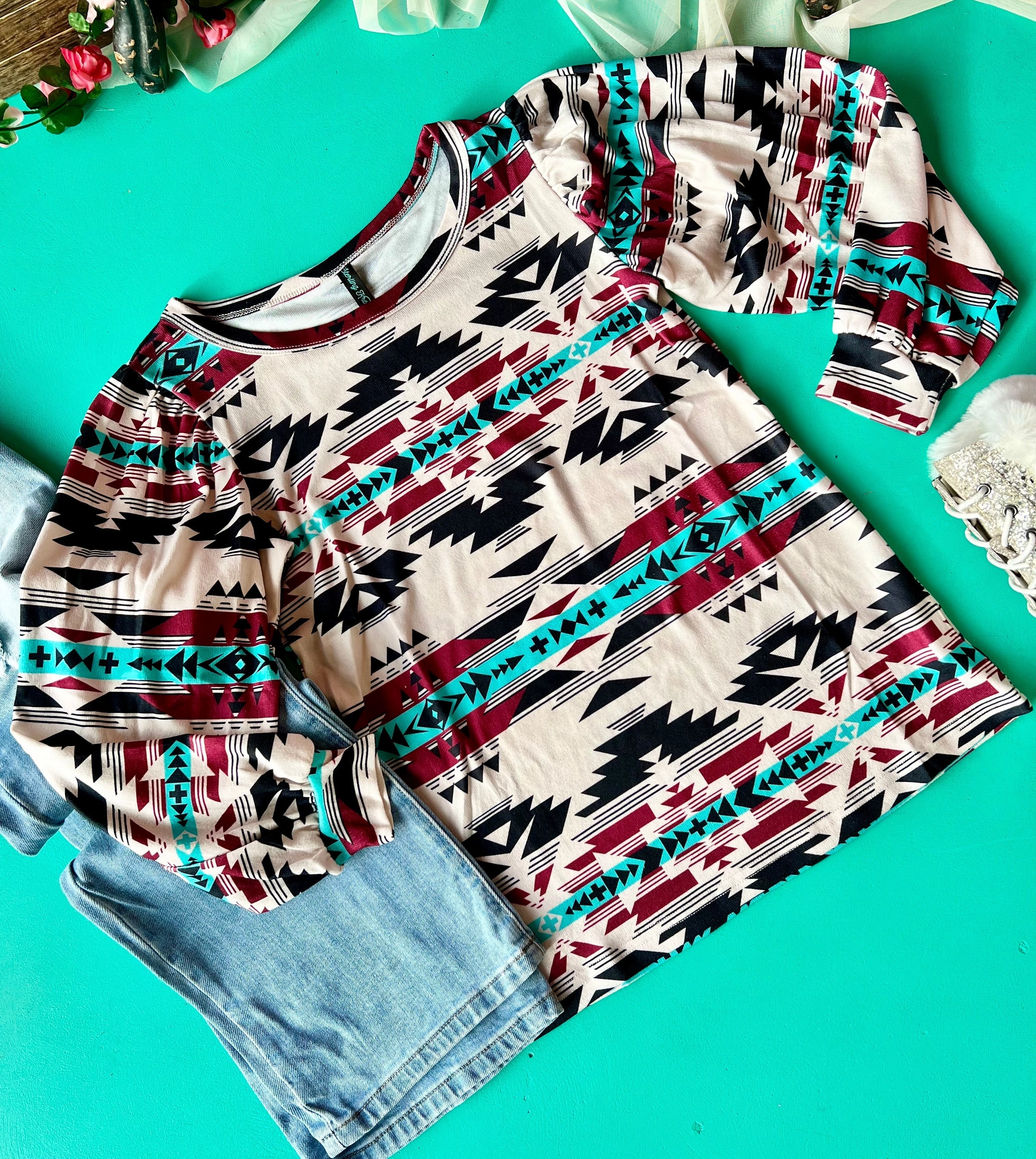 Classic Hoodie Tencel Blend Fabric PLUS Aztec Mountain Top