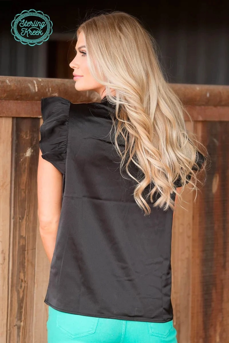 PLUS Black Babydoll Top Loose Blouse Bonded Seam Technique