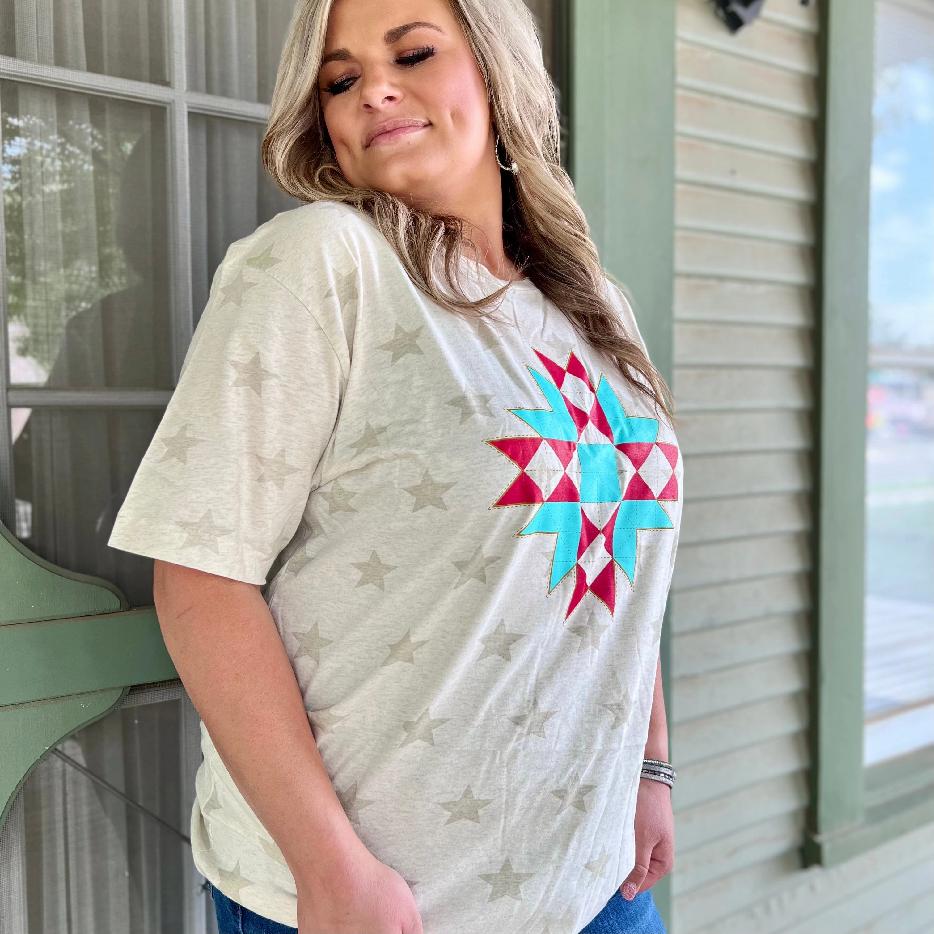 Plus Field Of Stars Tee Raglan Sleeve