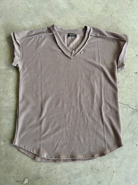 PLUS Room to Breath Mocha Ribbed Top* NonRestrictiveSilhouette Seamless Construction Design