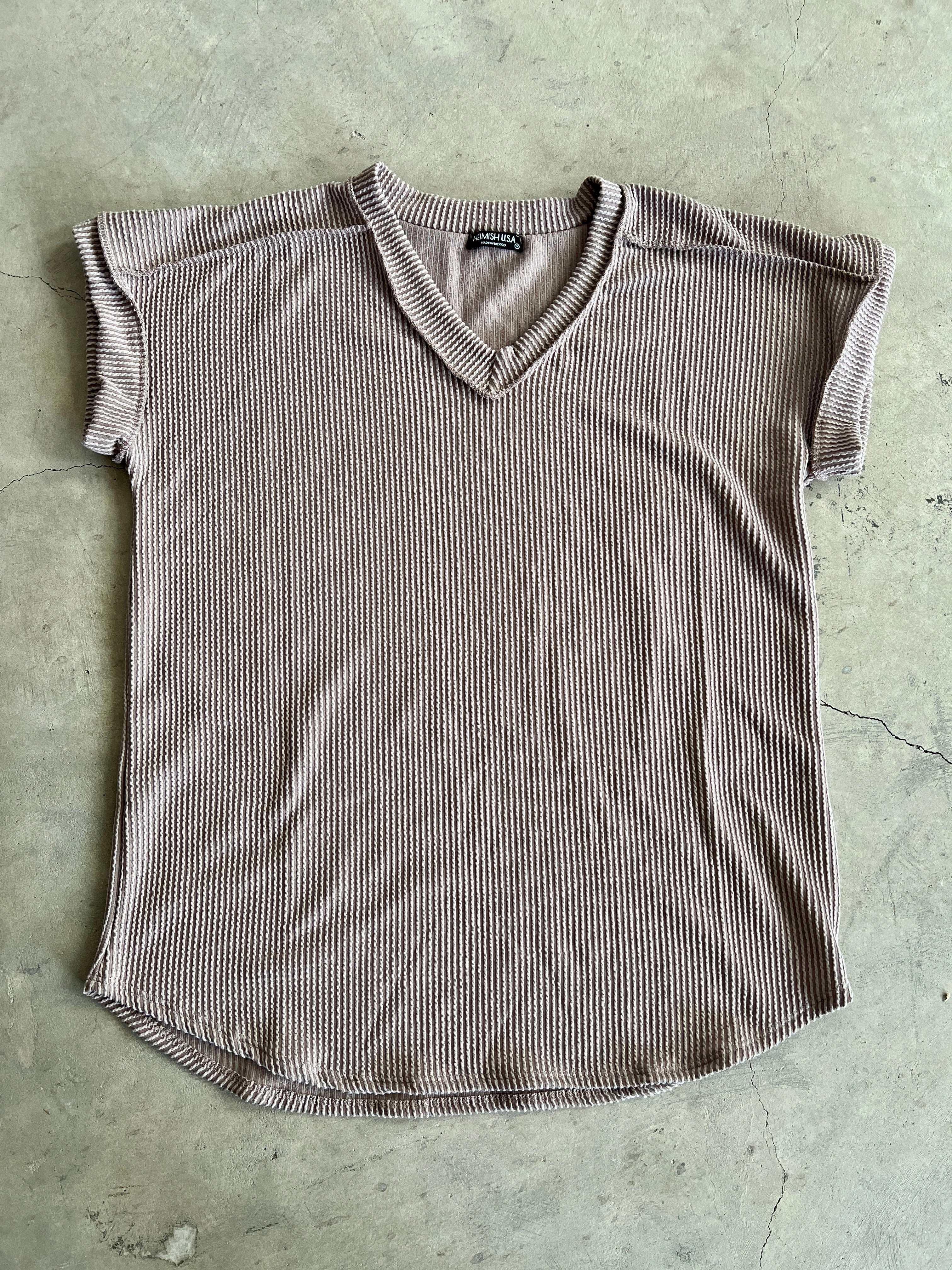 PLUS Room to Breath Mocha Ribbed Top* NonRestrictiveSilhouette Seamless Construction Design