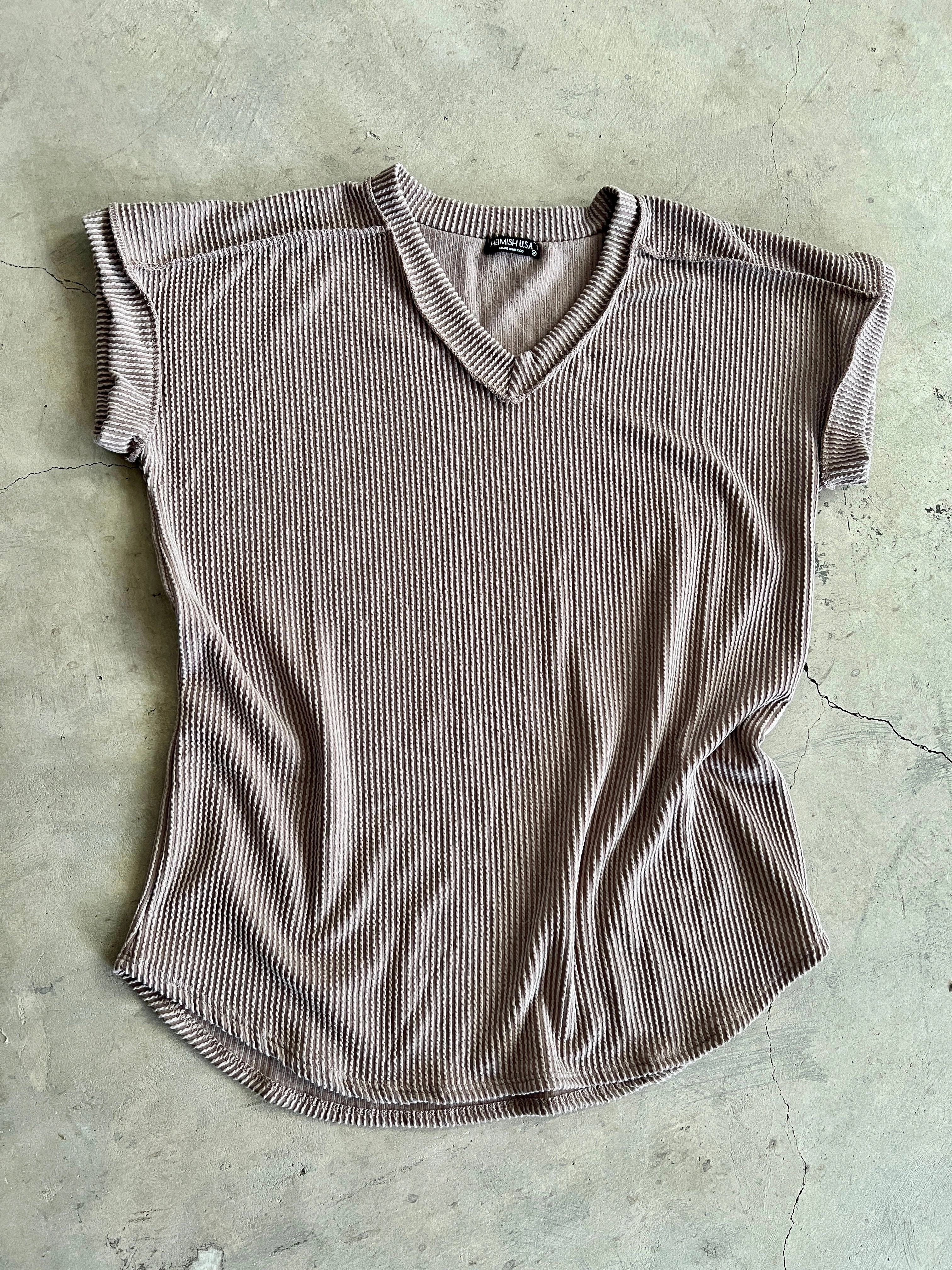 PLUS Room to Breath Mocha Ribbed Top* OrganicCottonBlend