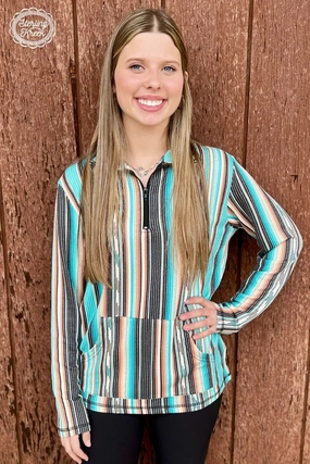 Relaxed Crew Neck Opening Ultraviolet Protection Finish PLUS Serape Me Up Pullover