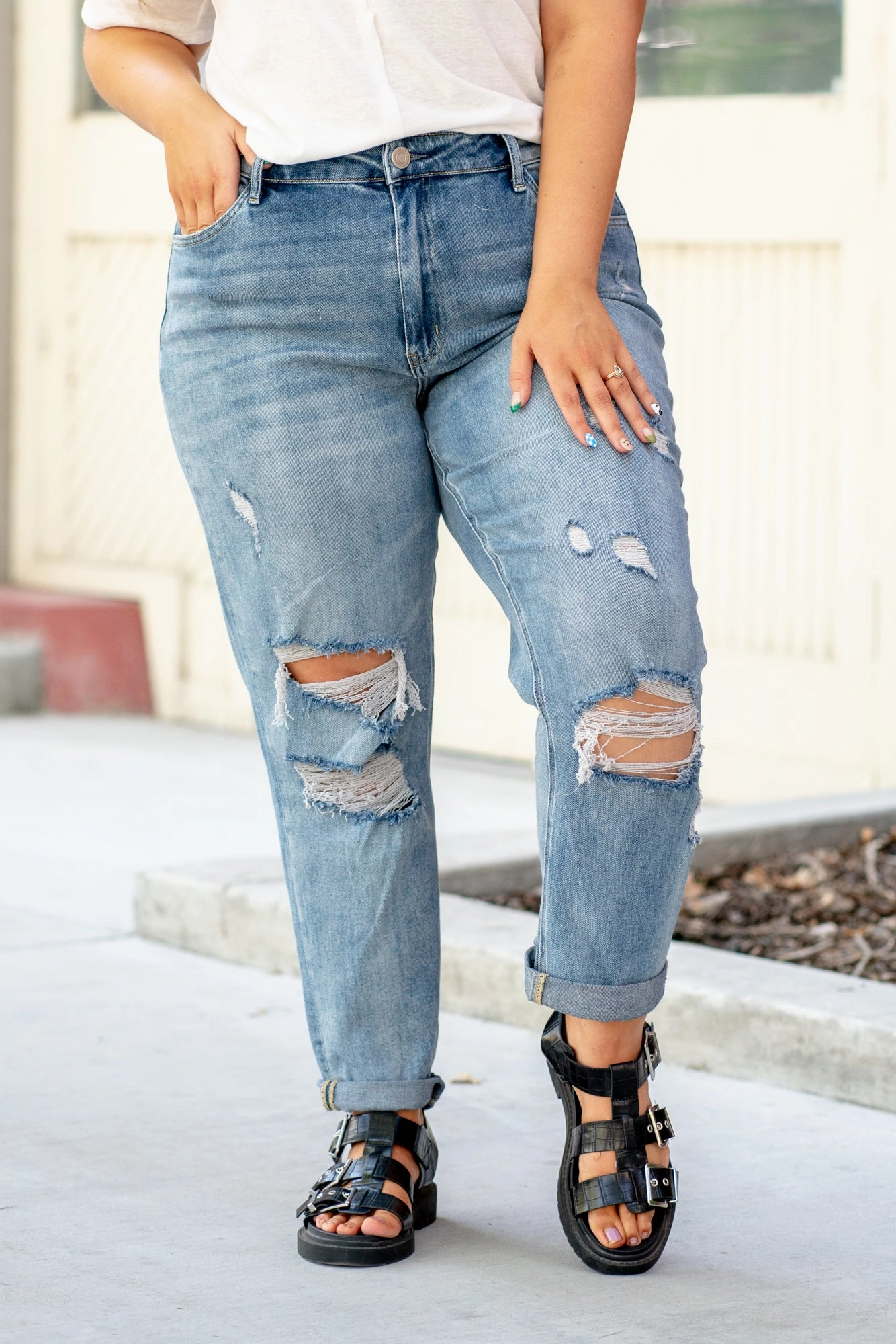 Lightweight Denim Plus Size Dreamland Boyfriend Fit