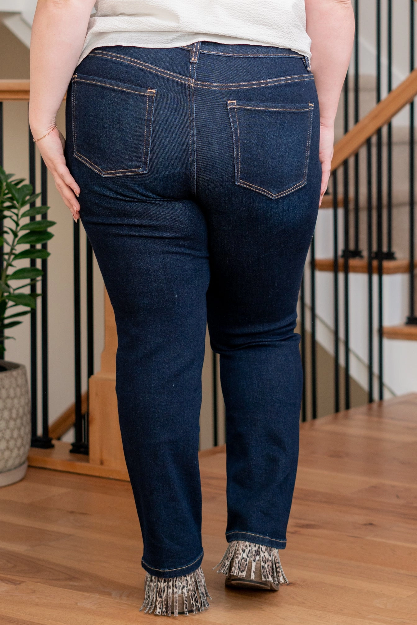 Plus Size Enraptured High Rise Ankle Slim Straight Premium Denim Youth Style Weekend Style Rainy Day