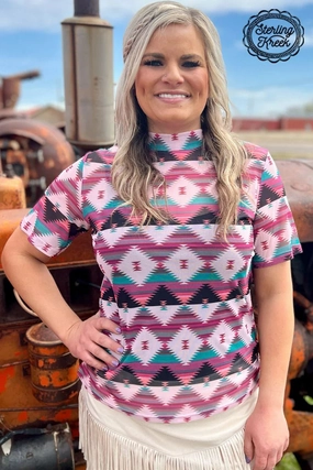 PLUS Southern Charm Mesh Top* WeightedHem