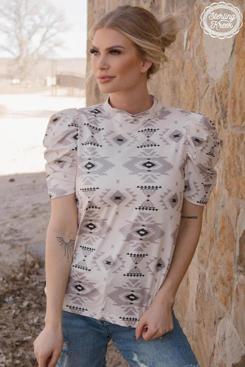 EcoFriendly Dye Process Relaxed Crew Neck Opening PLUS Sterling Kreek Aztec Canyon Top