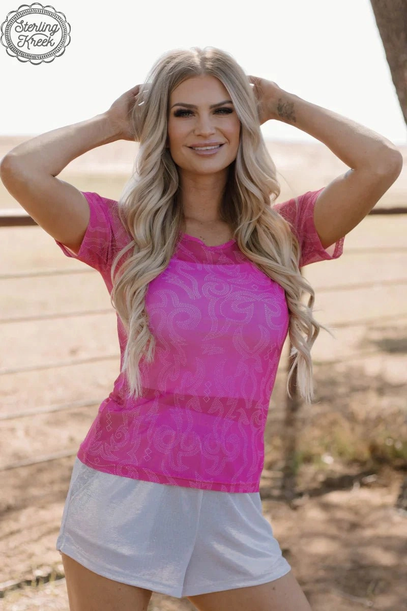 MinimalistCut PLUS Sterling Kreek Let's Go Girls Mesh Top