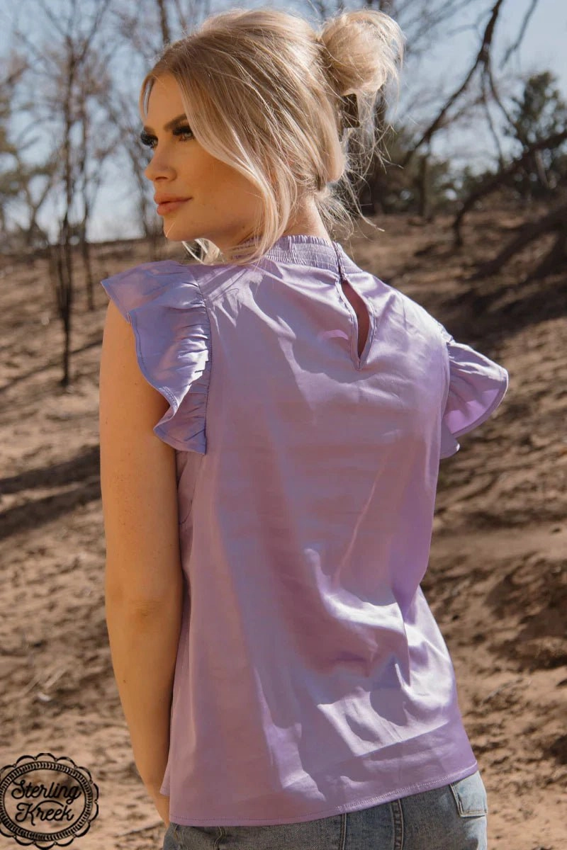 PLUS Sterling Kreek Purple Babydoll Top RibbedHemline