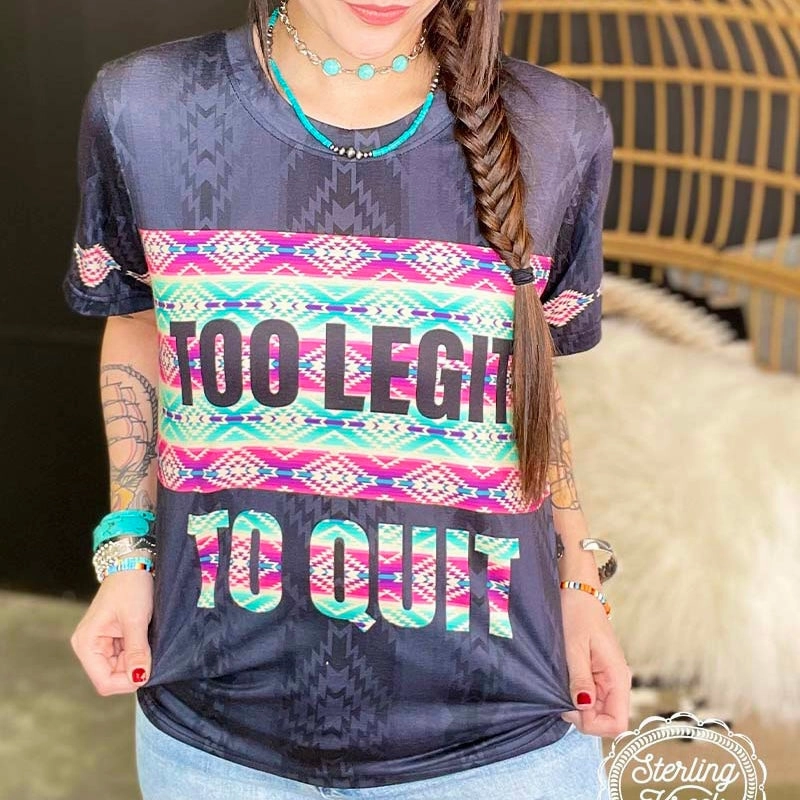 PLUS Too Legit Too Quit Tee* Anti Static Fabric Interlock Stitch Detail