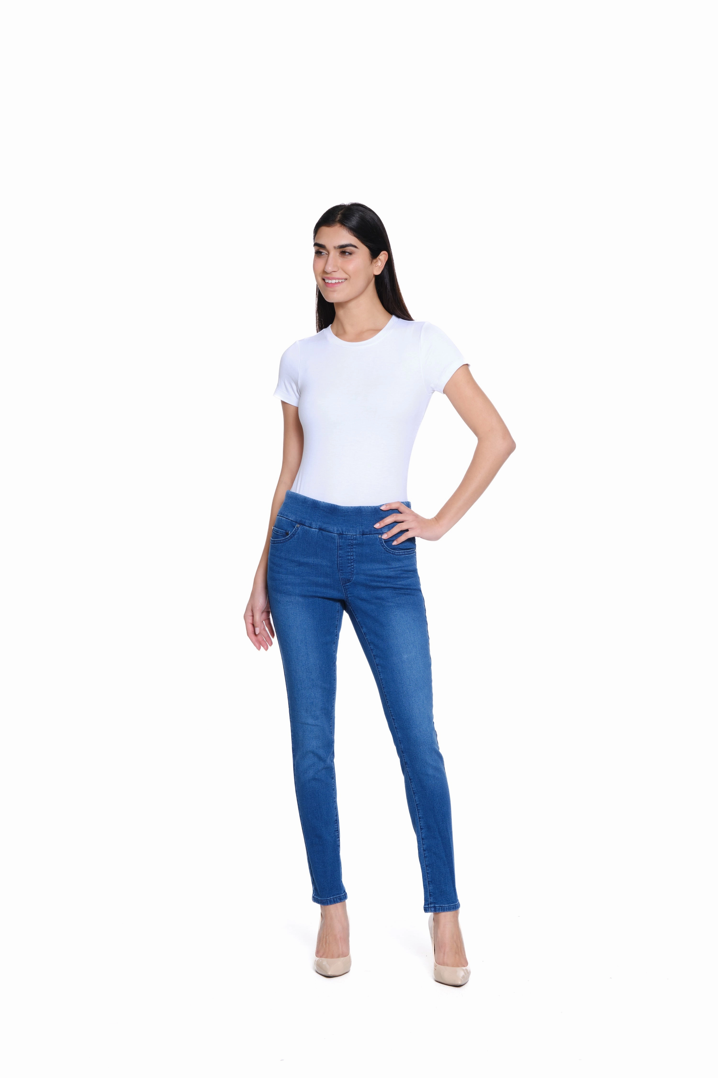 Comfortable Style Stretch Panels Premium Denim Skinny Jean - Medium Indigo