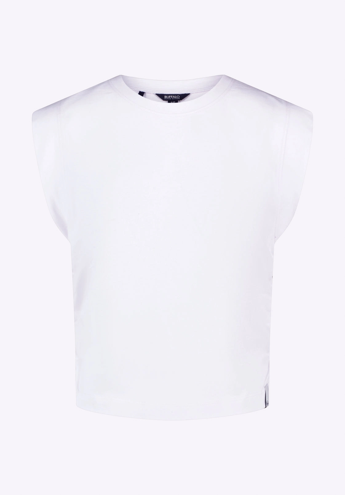 Stretch Waistband Design Alanis Women's Sleeveless Top, White - KT0206P