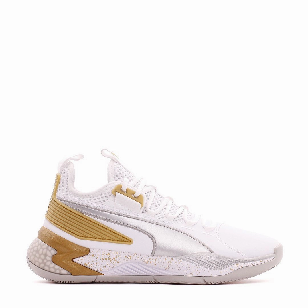 Side Impact Cushion Puma Basketball Uproar Hybrid Court White Metallic Silver Men 192775-09