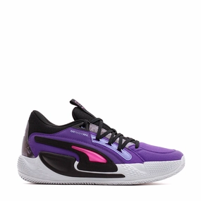 Puma Basketball Men Court Rider Chaos Final Fantasy Black Violet 378418-01 Sneakers Comfortable Fit High Abrasion Rubber