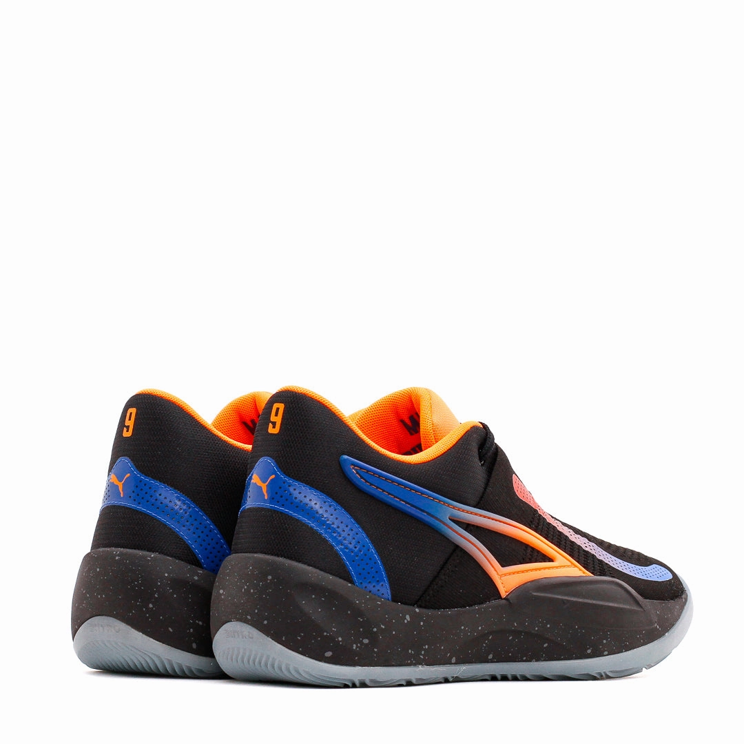 Puma Basketball Men Rise Nitro RJ Barrett Black Orange Blue 377388-02 Dynamic Motion Flex