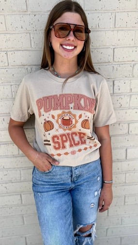 DoubleStitchedSeams StainRepellentCoating Pumpkin Spice Tee*