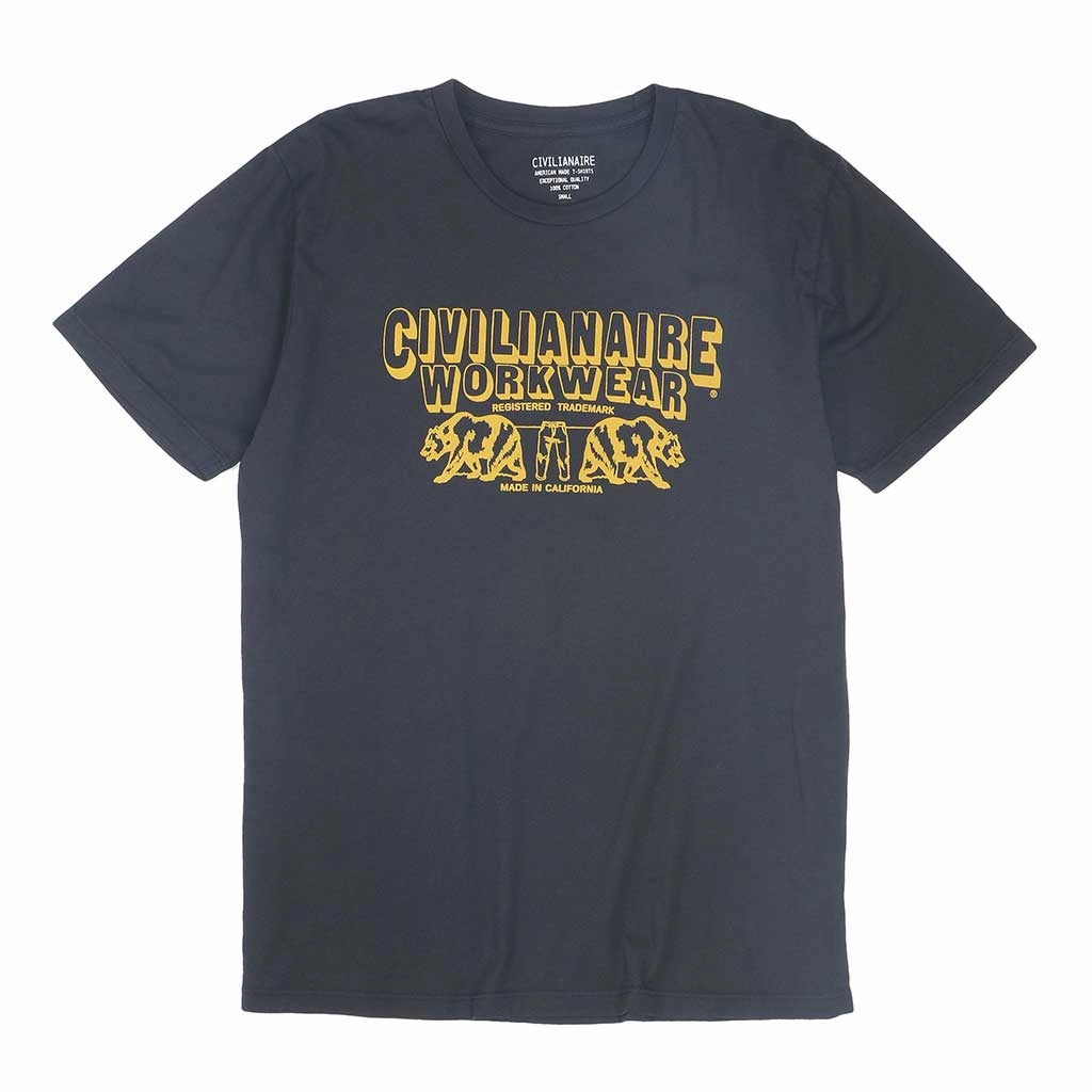 AntiPillingSurface Flexible Knit Blend " Workwear Bears " Short Sleeve Men's Crew Neck Tee - Black Coal