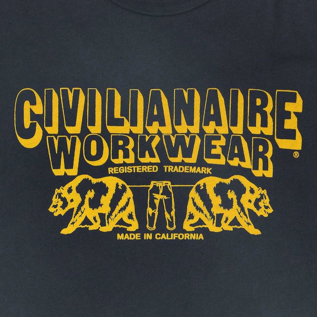 " Workwear Bears " Short Sleeve Men's Crew Neck Tee - Black Coal Wrinkle Resistant Texture