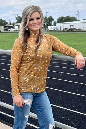 Quick-Dry MicrofiberTech Sterling Kreek Bandana Babe Mustard Mesh Top