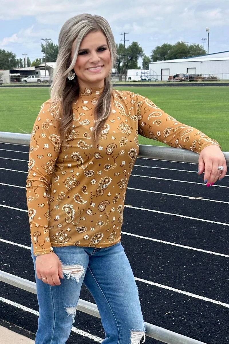 Sterling Kreek Bandana Babe Mustard Mesh Top Compact TravelFriendly Design ContrastStitching