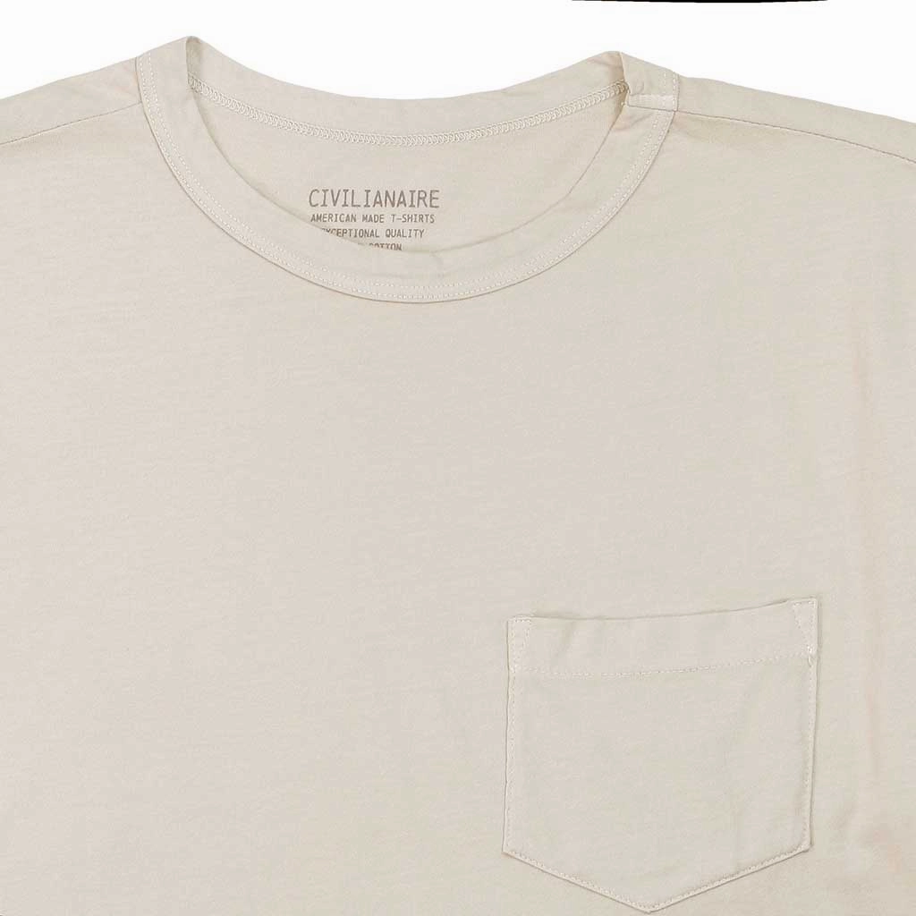 Crew Neck Short Sleeve 1 Pocket Tee - Ash Sustainable Manufacturing Process