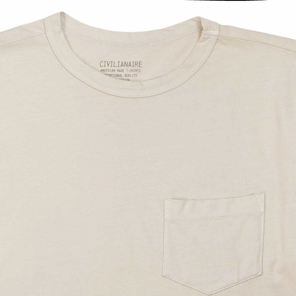 Crew Neck Short Sleeve 1 Pocket Tee - Ash Relaxed Top Ribbed Hemline