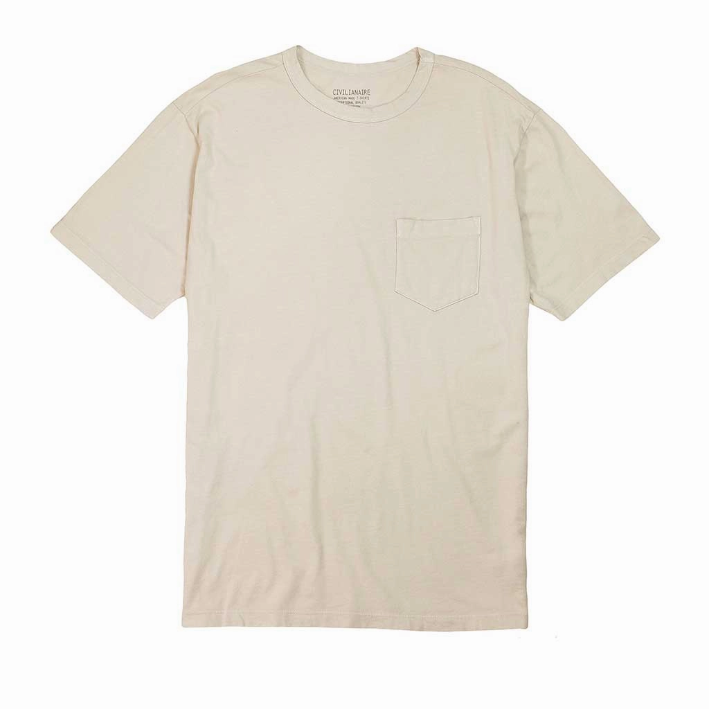 Ribbed collar Layered Sleeve Crew Neck Short Sleeve 1 Pocket Tee - Ash