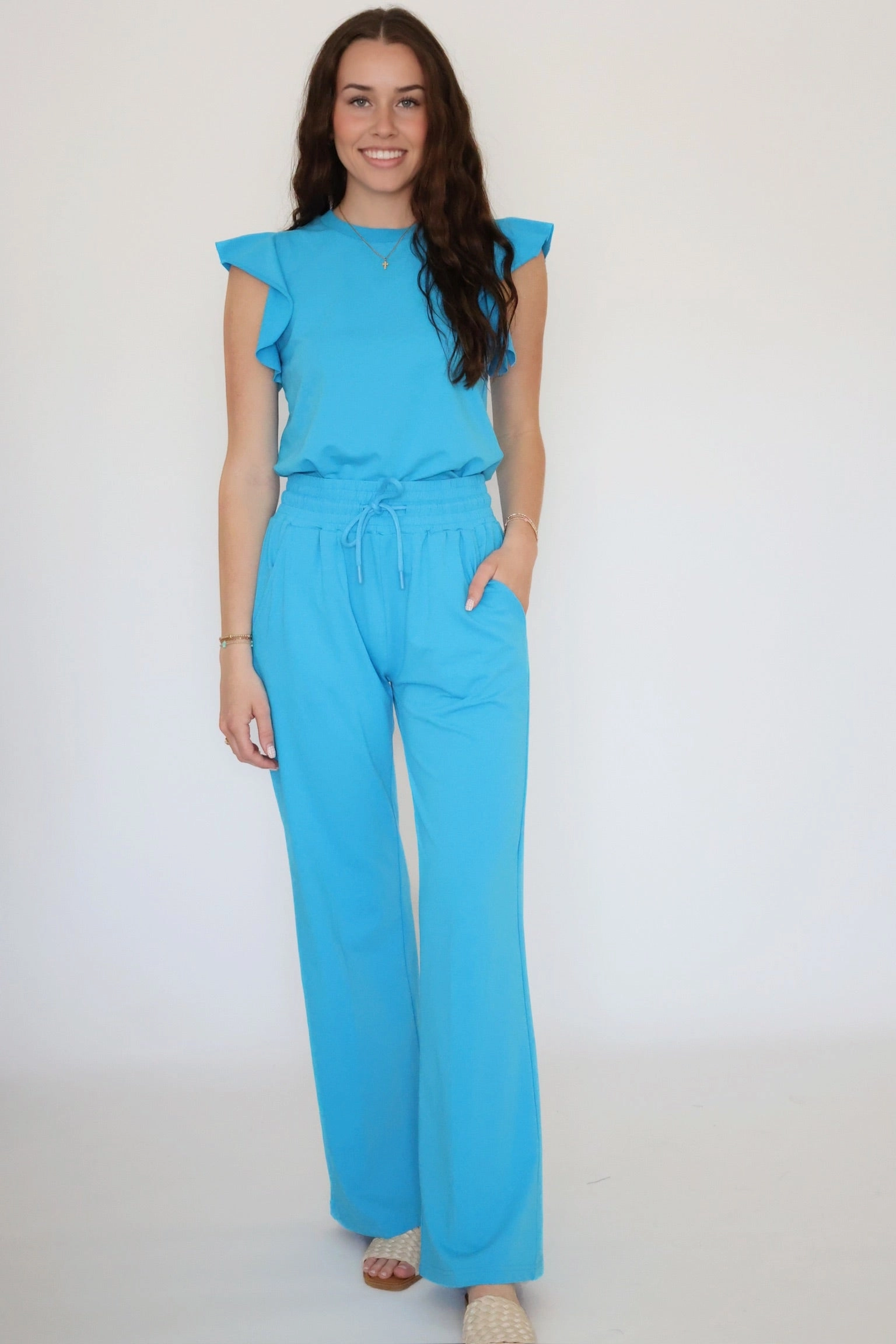 Quincy Pants - Malibu Blue-(FINAL SALE) Outdoor Activity Quick Adjust Fit