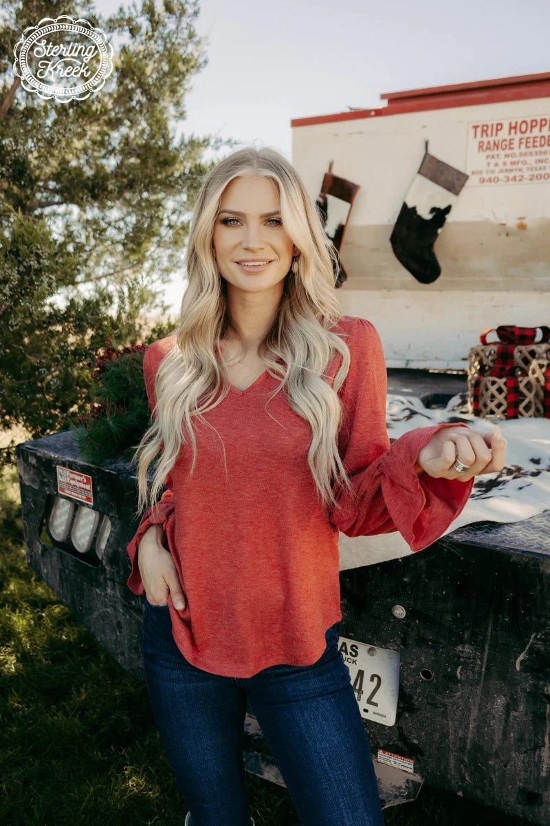 Saturday Night Red Top* Snag Proof Weave