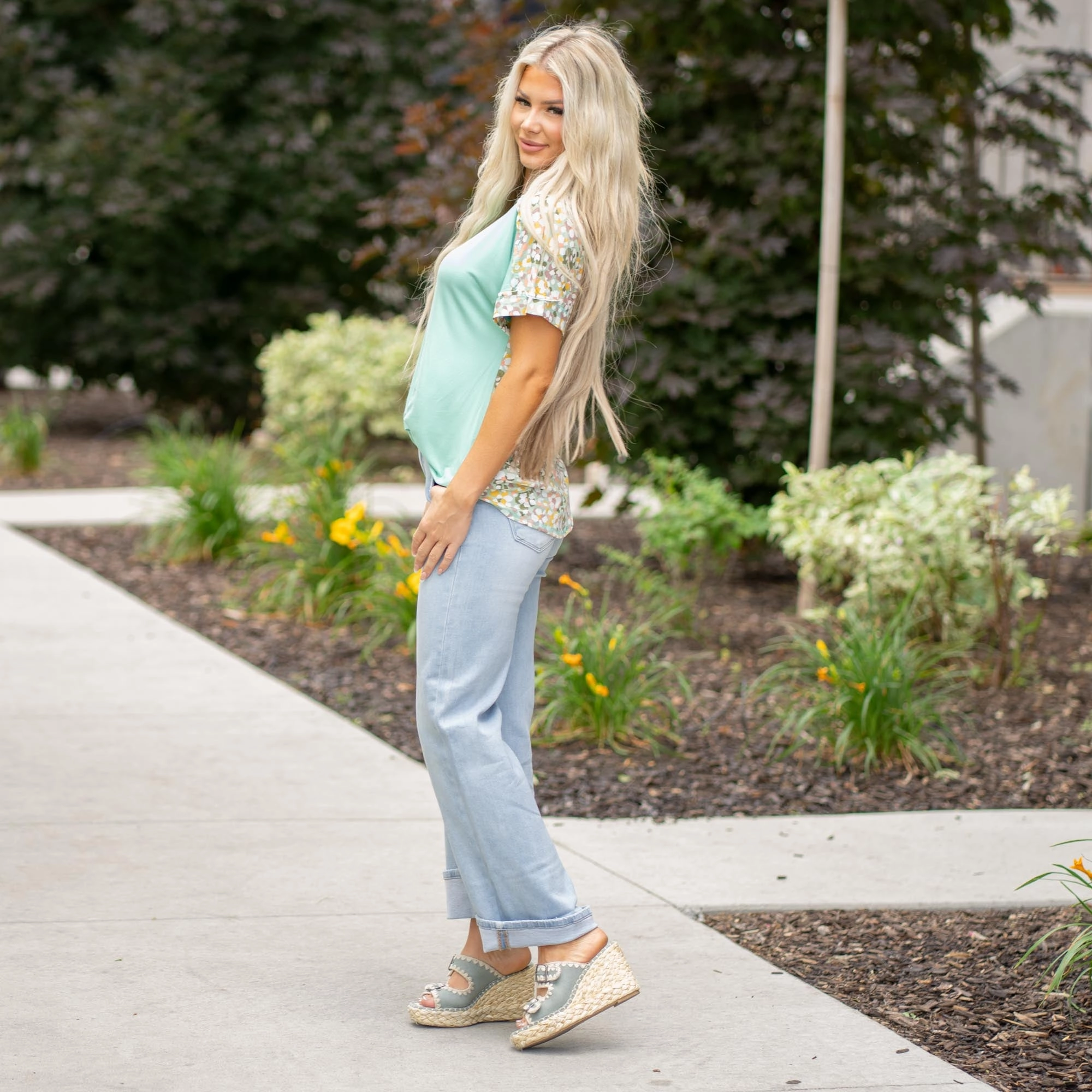 Holiday Vibes Evening Stroll Picnic Style Beach Day Winter Warmth Classic Bristol High Rise Cuffed Wide Leg Regular & Plus Sizes