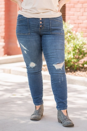 Plus Size Manchester High Rise Cargo Skinny Chic Design Look Casual Smart Casual Unisex Wear