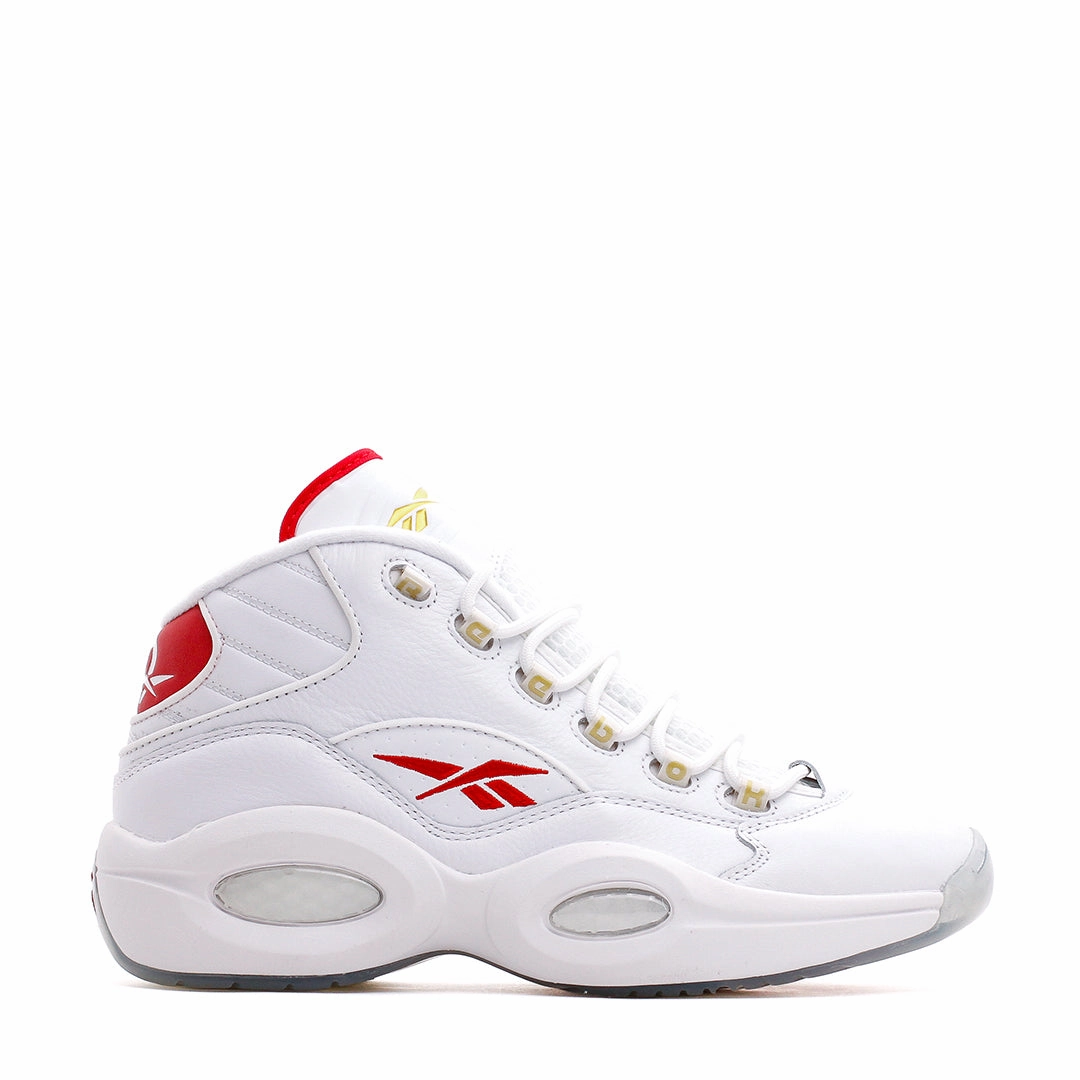 Reebok Classics Basketball Men Question Mid Allen Iverson Dr J #6 White Red GX0230 Athletic Cushioning Pressure Relief Zones