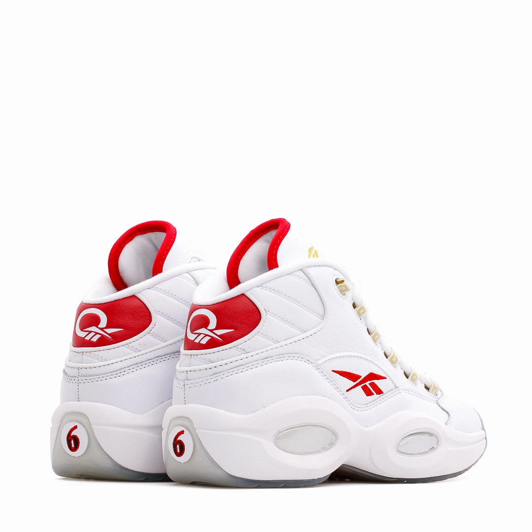 Reebok Classics Basketball Men Question Mid Allen Iverson Dr J #6 White Red GX0230 SoftSole