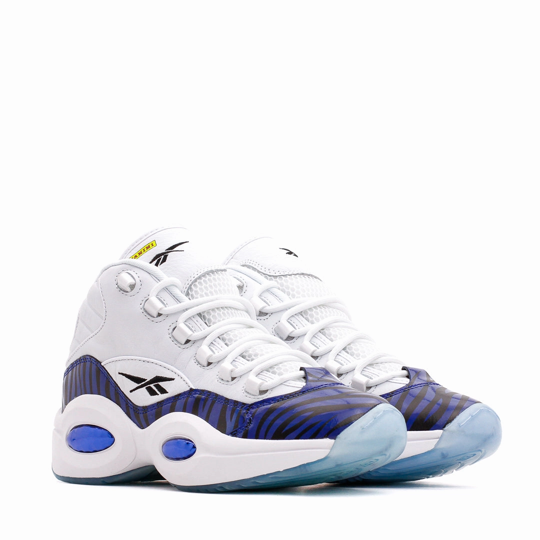 Reebok Classics x Panini Basketball Men Question Mid Allen Iverson White HQ1097 Asymmetric Collar Padding Durable outsole compound