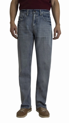 Bailey's Point Men's Fashion Relaxed Bootcut Jeans Light Wash Morning Stroll Stretch