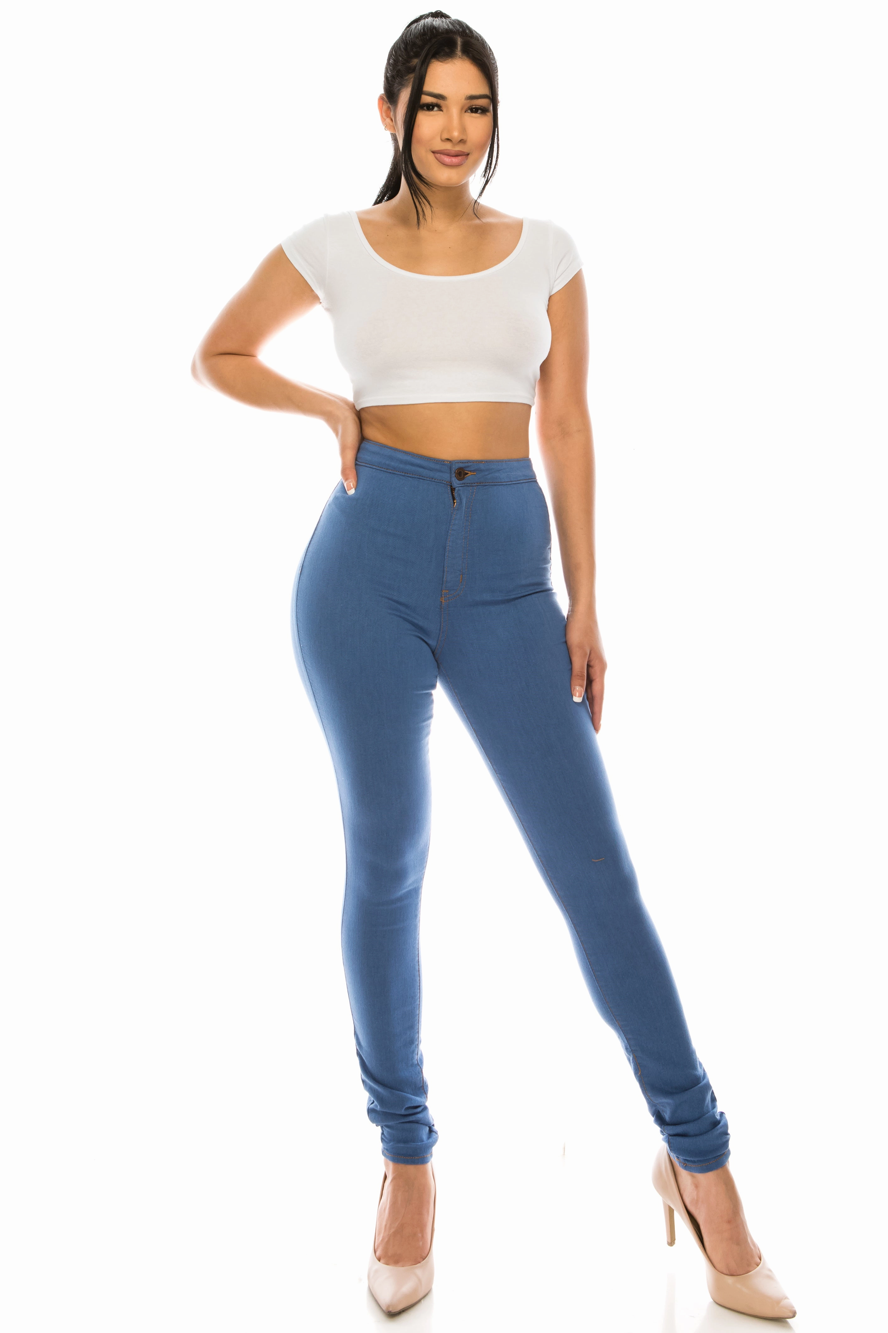Fashion Fit Design Family Style Elegant 1168 Women's Super High Waisted Skinny Jeans
