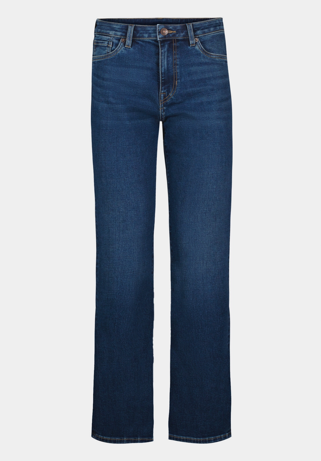 Mid Rise Straight Mary Women's Jeans, Contrasted Indigo - BL16151 Weather Proof Cropped length