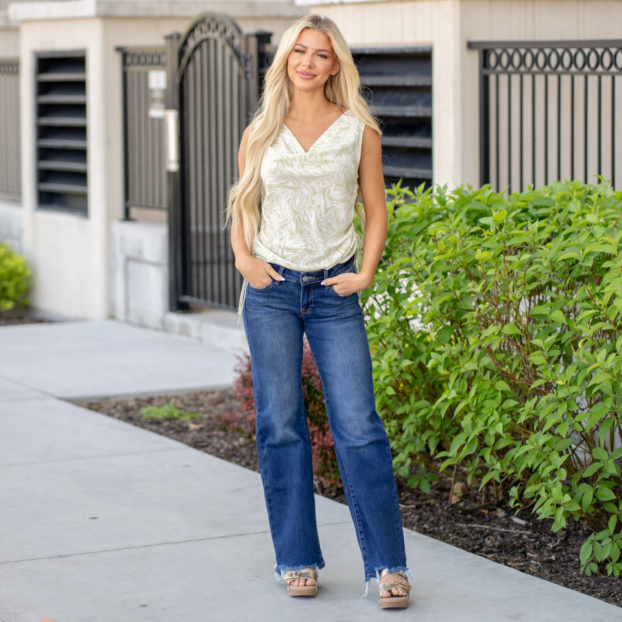 After Hours Low Rise Wide Leg Jeans Regular & Plus Sizes Stylish Vibrant Trendy Evening Stroll