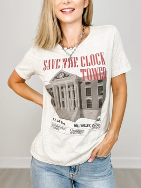 Save The Clock Tower Graphic Tee Convertible Sleeve Adaptation All-Purpose