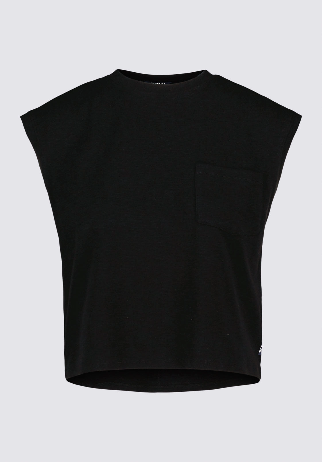 QuickDry Texture Amandine Women's Cap-Sleeve Crop Top, Black - KT0196P