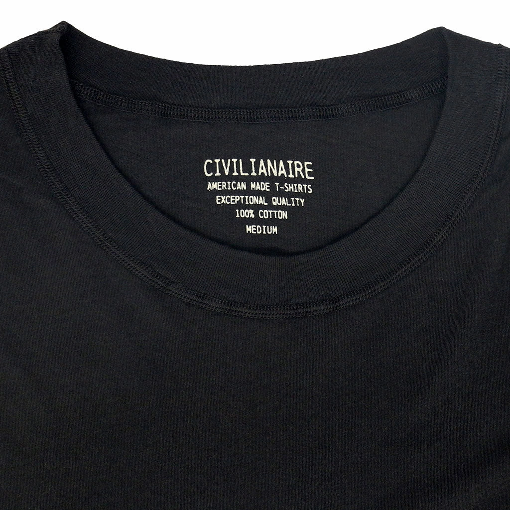 AdaptiveFitFabric Long Sleeve Crew Neck Cotton Tee - Sharp Black #9104