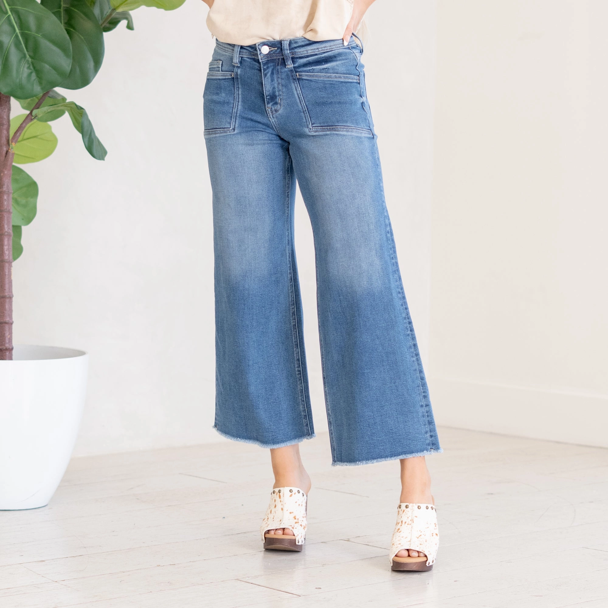 slim fit Eco Friendly Night Out Advocates High Rise Wide Leg Ankle Fit Regular & Plus Sizes