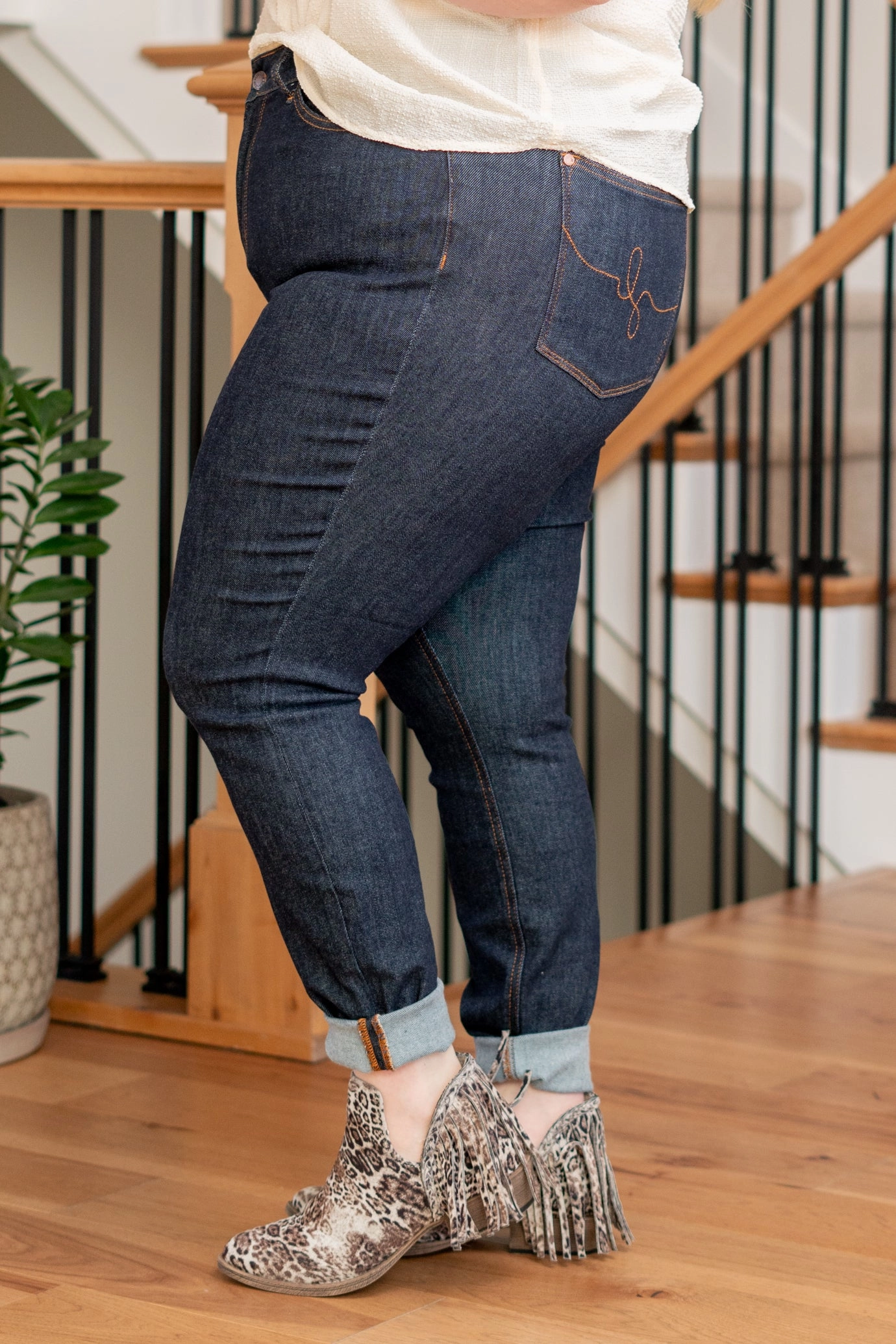 All Around No Gap Waist Design Plus Size Saratoga Springs High Rise Embroidered Pocket Skinny