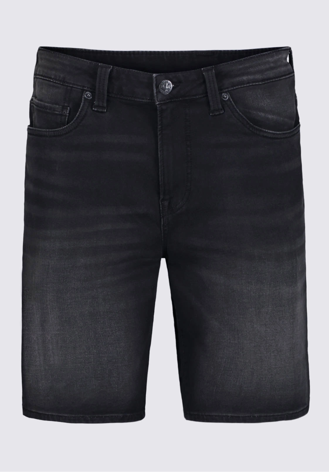 mountain style Breezy Motion Relaxed Straight Dean Men's Freedom Flex Denim Shorts, Worked and Sanded Black - BM22965