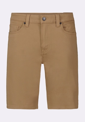 Flexible Waist Comfy Fit Relaxed Straight Dean Men's Freedom Flex Shorts, Dark Beige - BM26067