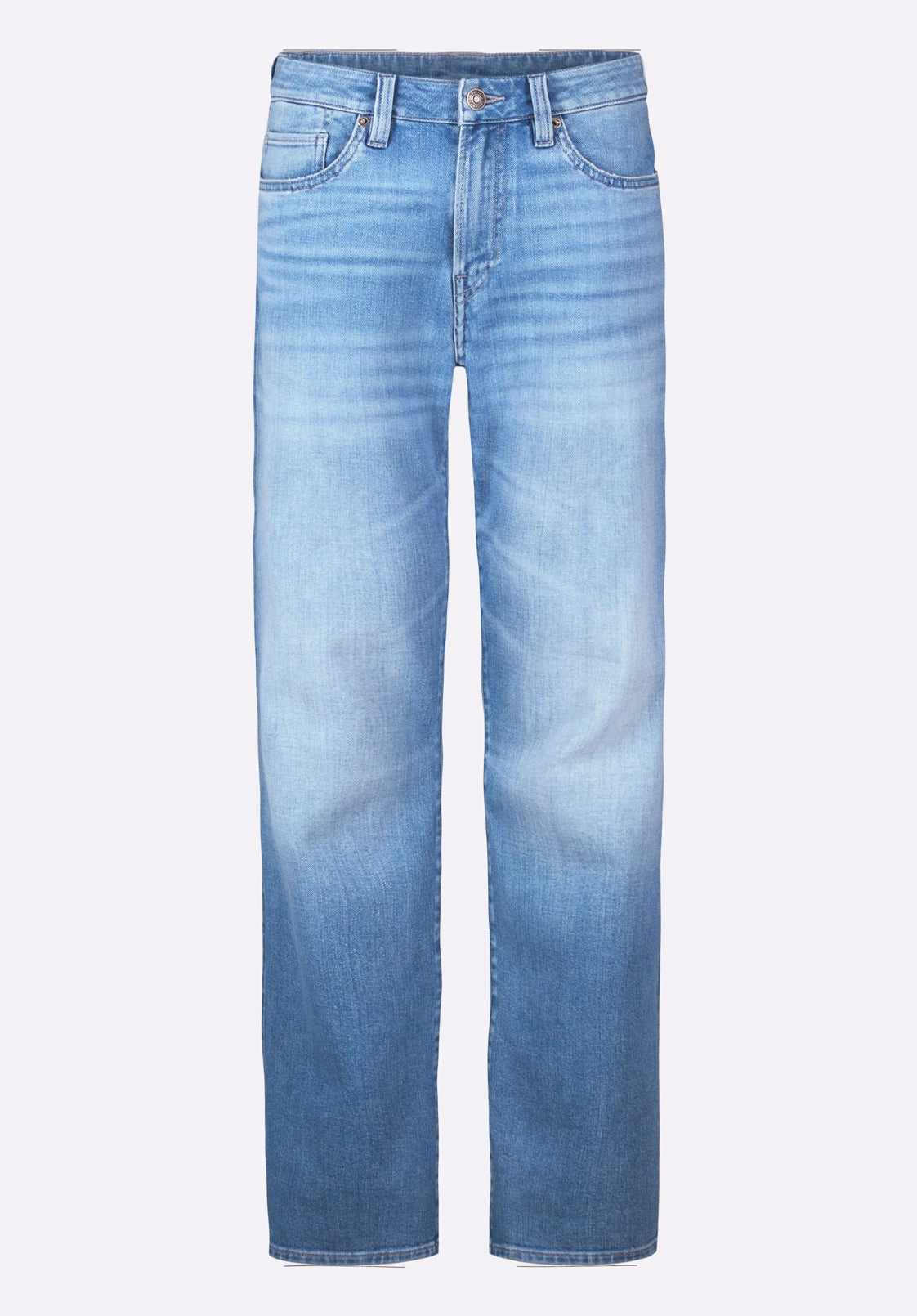 Body Friendly Articulated Knee Shape Relaxed Straight Driven Men's Jeans, Vintage Blue - BM26083