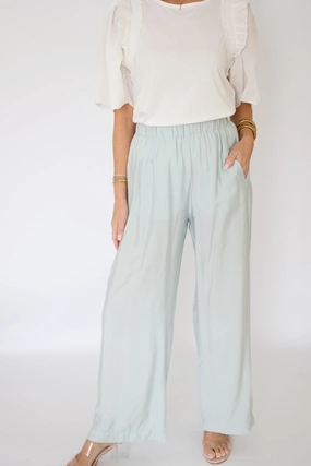 Flexible Knees Simple Cut Paris Lounge Pant - Aquamarine (FINAL SALE)