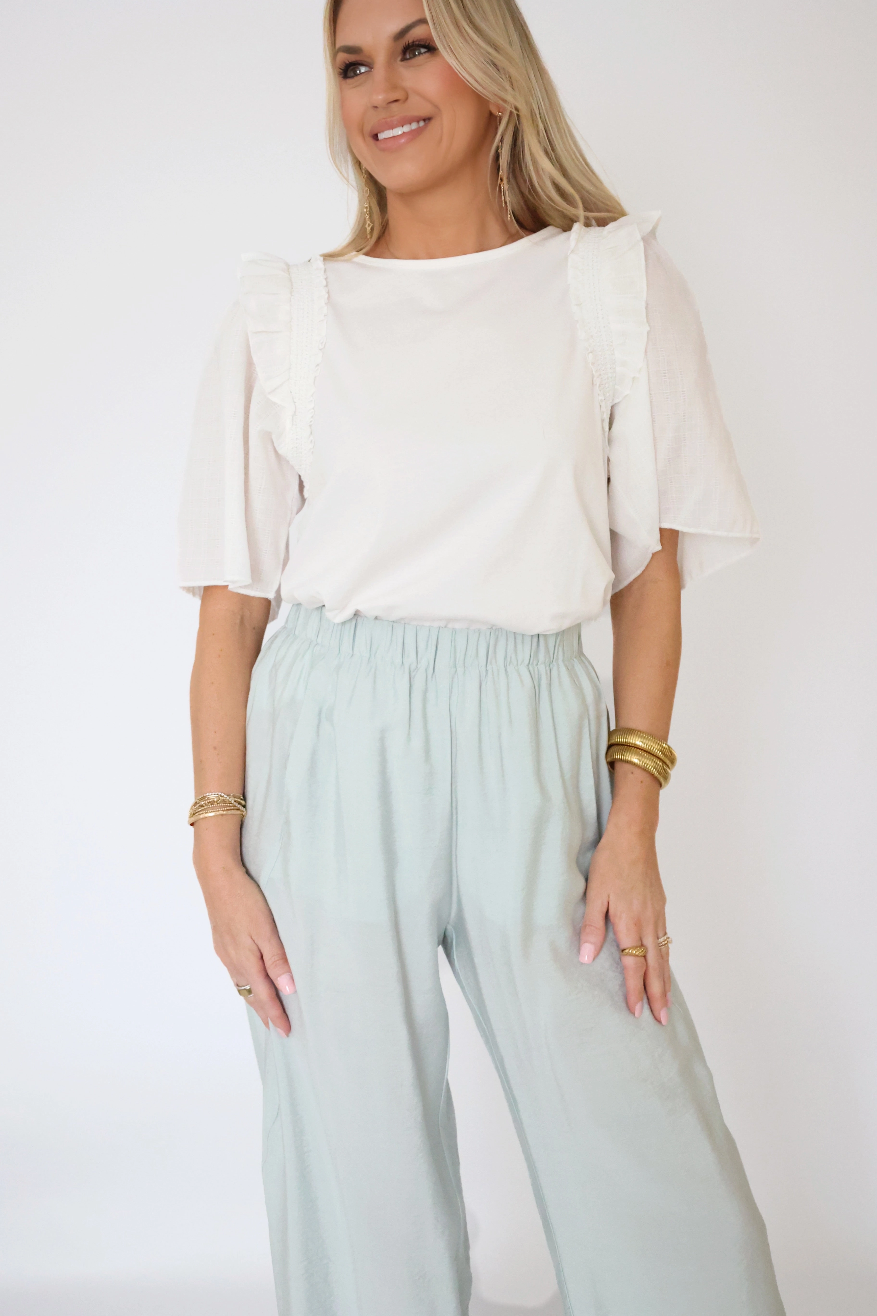 Paris Lounge Pant - Aquamarine (FINAL SALE) No Ride Up