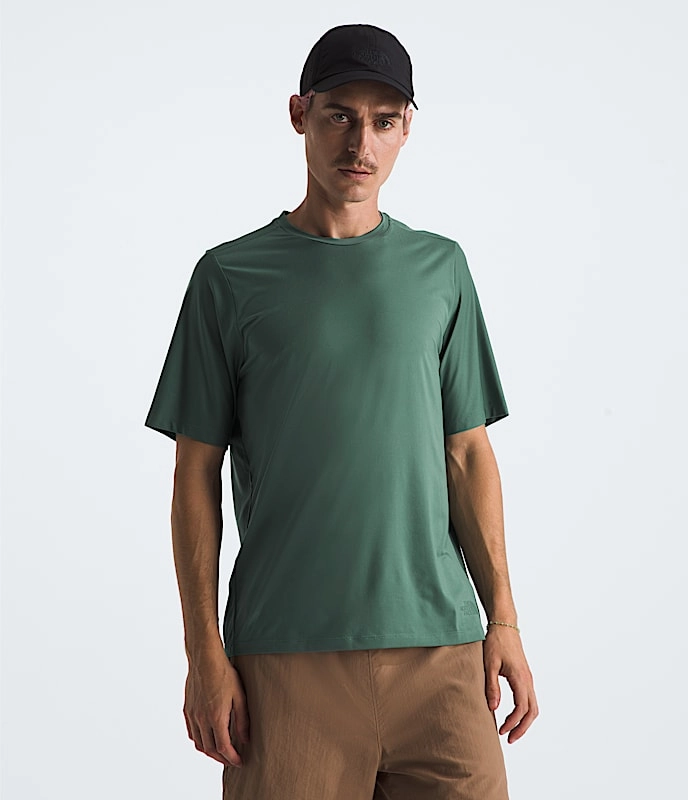 Silkiness Performance Layer Men's Dune Sky Short Sleeve Crew | Duck Green